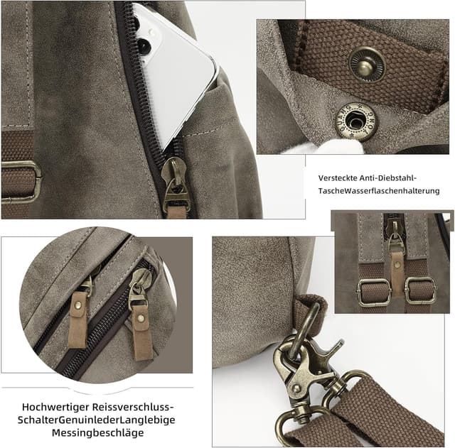 Thumbnail 3 de KL928 Casual PU Vintage Rucksack 10 x 7 x 16 Zoll