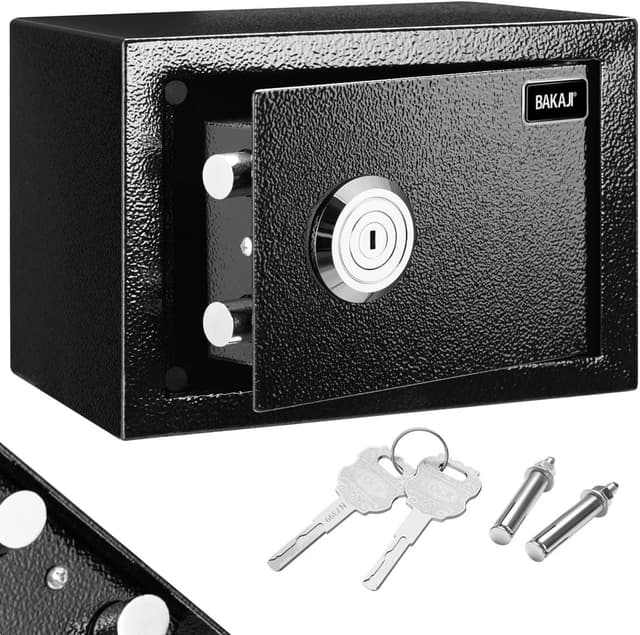 Imagen de BAKAJI Caja fuerte de acero 23 x 17 x 17,3 cm en OfertitasTOP