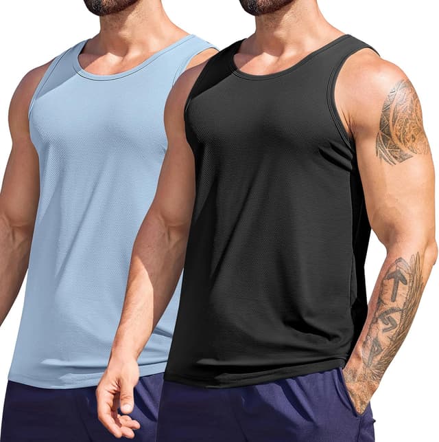 Detalle de COOFANDY Canotta uomo 2/3 pack traspirante senza maniche per palestra, yoga e casual
