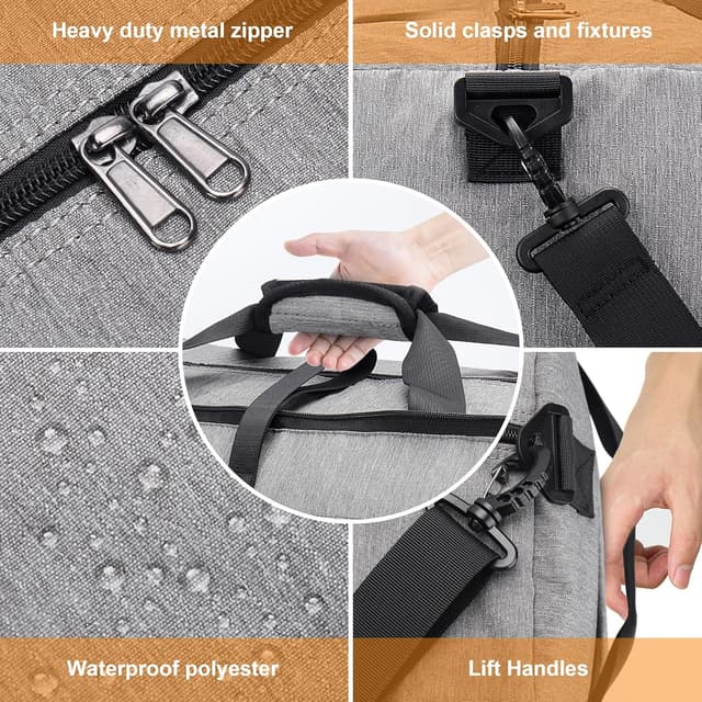 Detalle de UPEELIFE Reisetasche 125L faltbar – wasserdicht mit Schuhfach, Weekender & Sporttasche