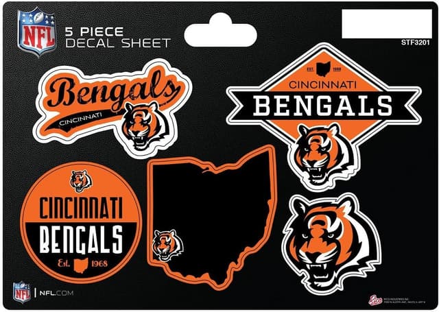Detalle de Rico Industries NFL 5-Pc Sticker Sheet (Die-Cut Decals)