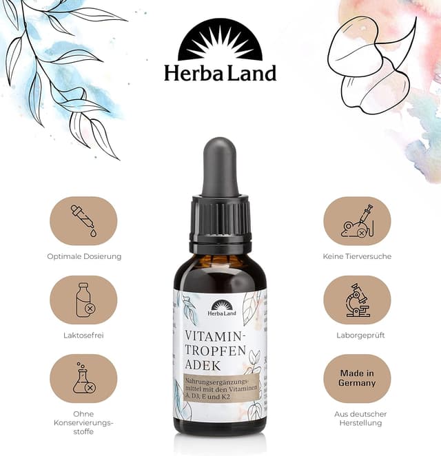Detalle de Herbaland Vitamin D3 K2 Tropfen 30 ml