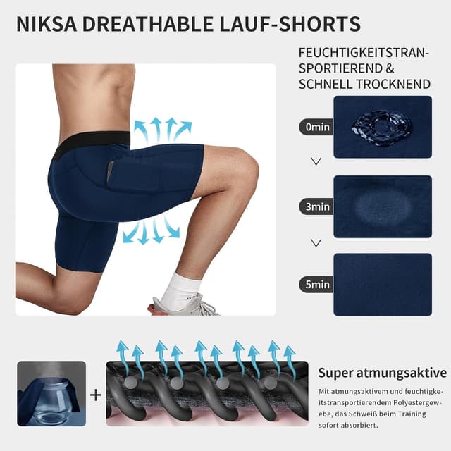 Thumbnail 4 de Niksa Compression Shorts with Phone Pocket 1 Pack 🩲