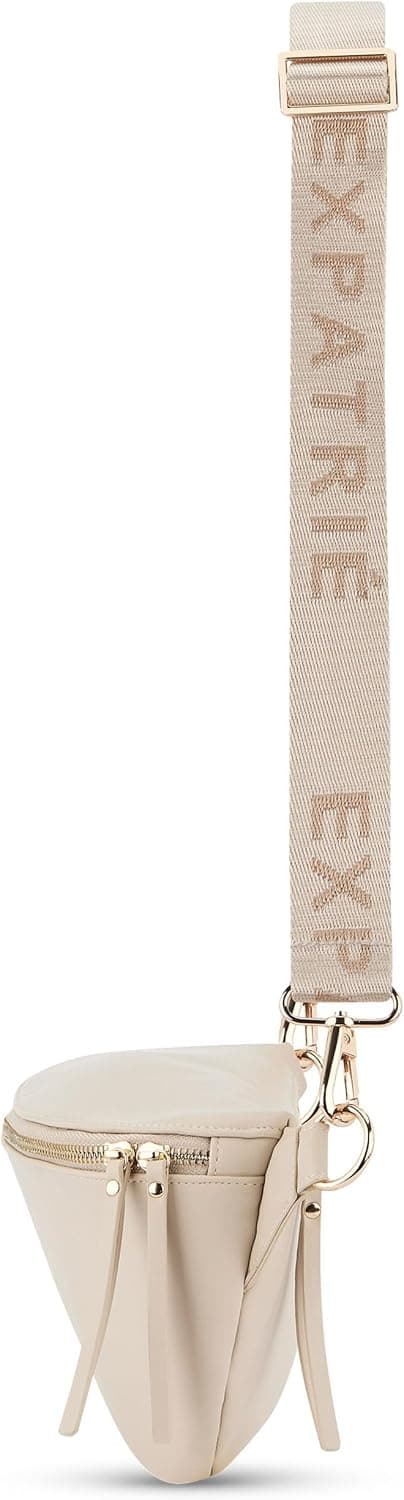 Detalle 2 de Expatrié bandoulière Jeanne logo beige – sangle interchangeable amovible et réglable pour sac