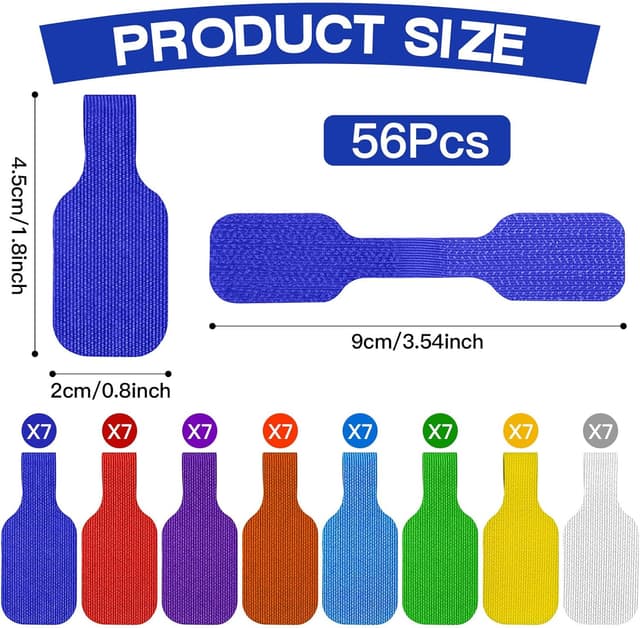 Detalle 2 de Farnirvana set di 56 etichette per cavi multicolori in nylon (riutilizzabili e scrivibili)