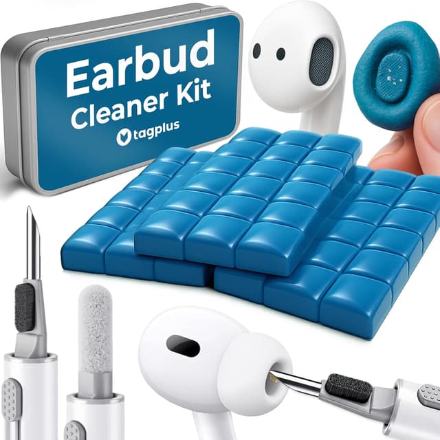 Detalle de Earbud Cleaner Kit with Pro Cleaning Tool (Light Blue) — Compact putty + detailing tool for earbuds and phone charging ports