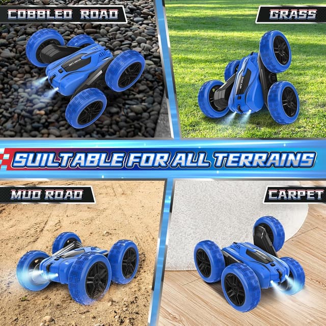 Detalle de Terra Wheel RC voiture télécommandée enfant 4WD 360° avec LED (2,4 GHz)