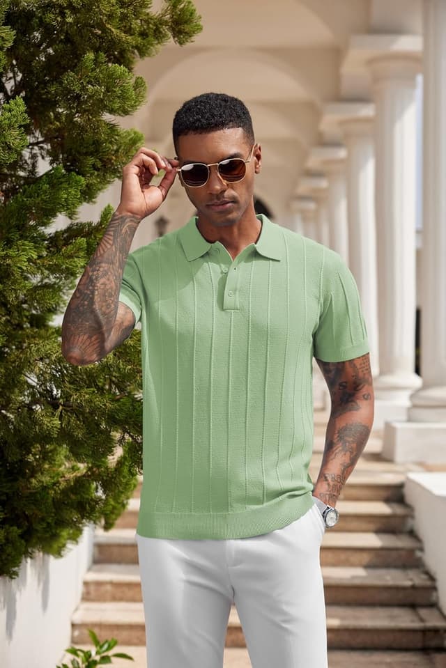 Thumbnail 6 de COOFANDY Knit Polo Shirt Short Sleeve
