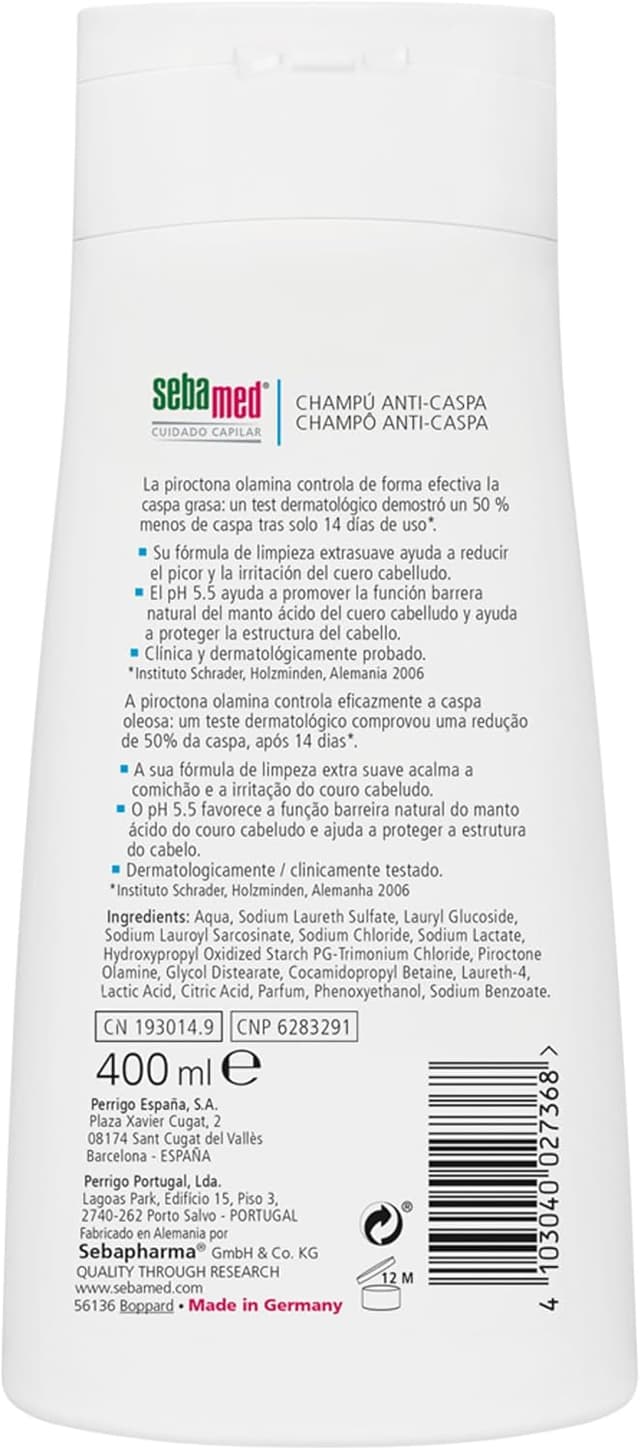 Thumbnail 1 de Sebamed Champú Anticaspa 400ml 🍃 Reduce picor e irritación