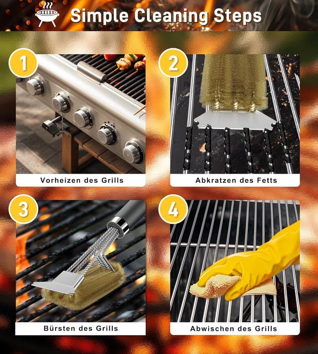 Detalle 2 de TNTOR Grillbürste Messing 2er Set für Rost