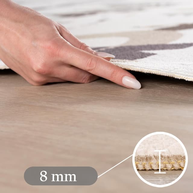 Detalle de SIMPEX Kinderteppich „Wald & Tiere“ rund 160 cm – Spielteppich für Kinderzimmer mit rutschhemmender Latex-Unterseite