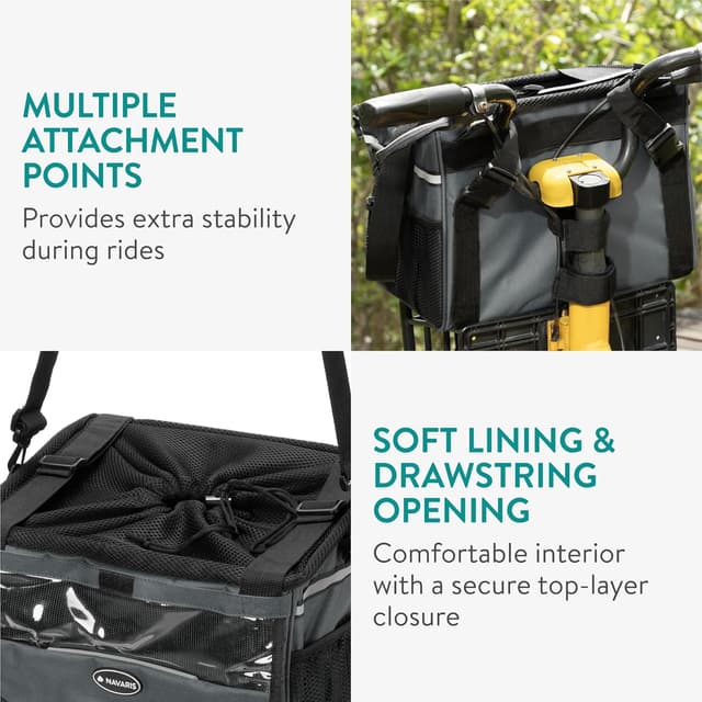 Detalle de Navaris Pet Carrier for Bikes 10kg