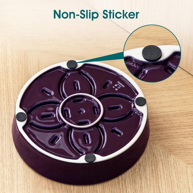 Detalle 2 de vancasso Gamelle anti-glouton en céramique 390 ml, design pétales – Violet