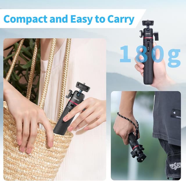 Detalle de ULANZI MT-73 Mini Kamera-Stativ (54 cm) mit 1/4" Schraube und Cold-Shoe – Reise- & Pocket-Dreibeinstativ