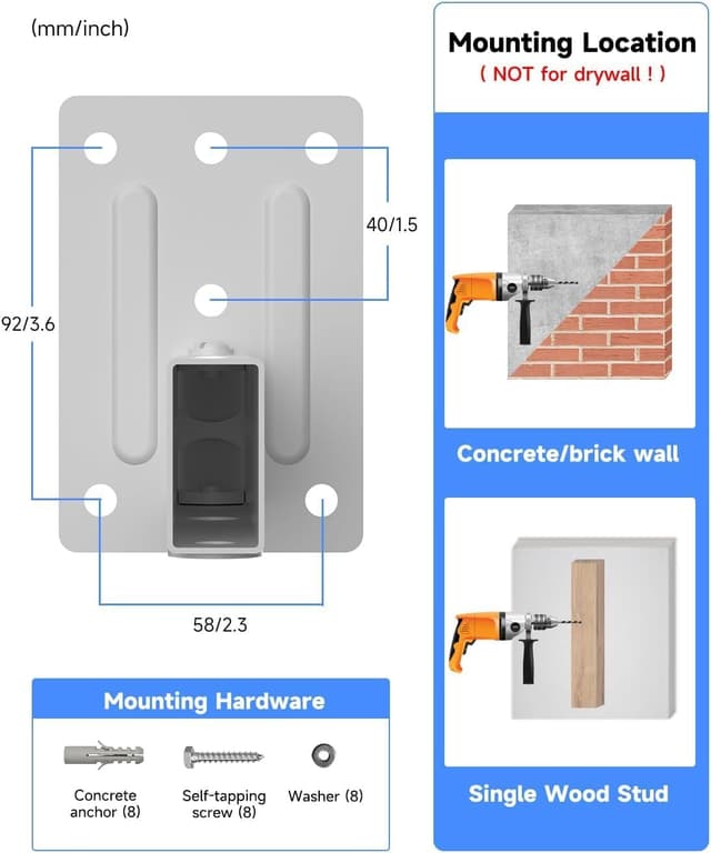 Detalle de Suptek SPM201LW Small Dual Side Clamping Bookshelf Speaker Wall Mount Bracket (up to 25kg)