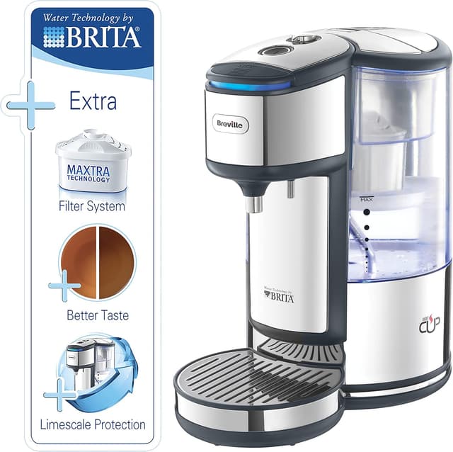 Detalle de Breville BRITA HotCup Hot Water Dispenser (1.8L) with Fast Boil, Variable Single-Cup Dispense & Stainless Steel VKJ367