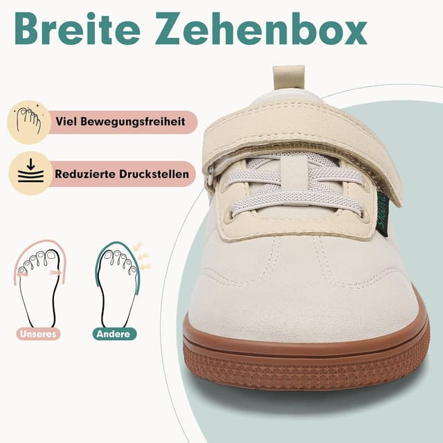 Detalle de SAGUARO Barfußschuhe Kinder Outdoor mit breiter Zehenbox und Klettverschluss (Gr. 25–35)
