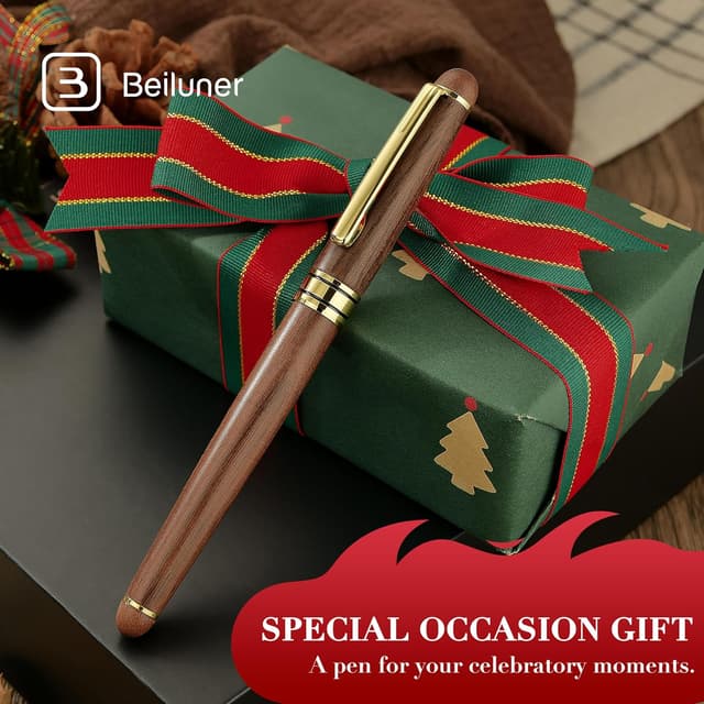 Detalle 1 de BEILUNER walnut pen set, 0.5 mm tip