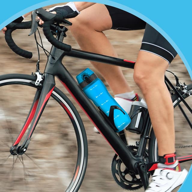 Thumbnail 6 de OLDLEY 750ml / 25oz Straw Water Bottle (BPA-free Tritan) with Leakproof Lid, Time Markings & Carry Strap