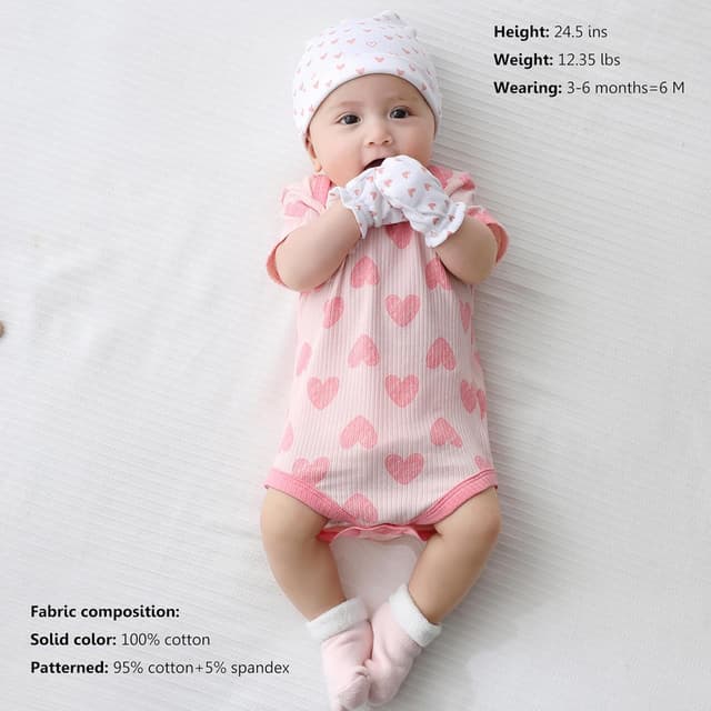 Thumbnail 3 de MAMIMAKA Baby Bodysuit 5er Pack Baumwolle Kurzarm