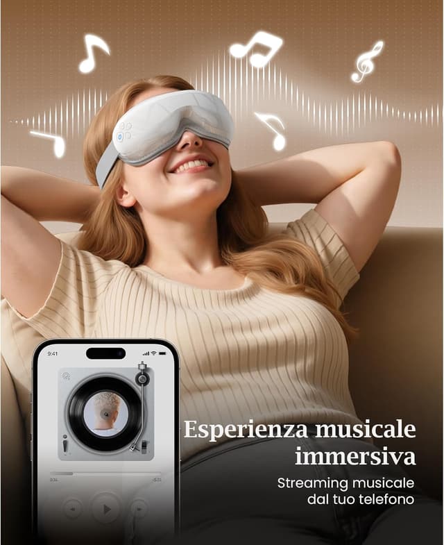 Detalle de Bob and Brad EyeOasis 3 massaggiatore per occhi con calore, musica e compressione