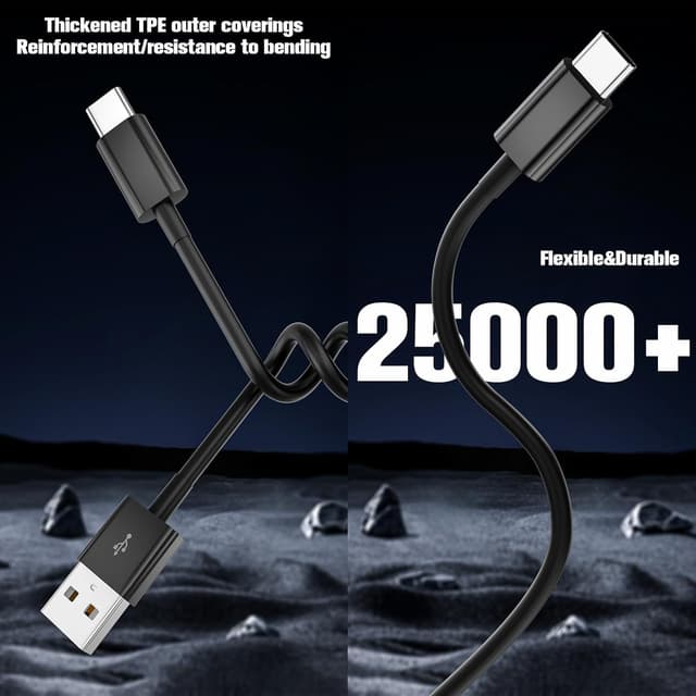 Detalle 2 de LOUPRESS iPhone 17/16/15 Charger Cable (USB-A to USB-C), 2m + 2m USB C charging leads