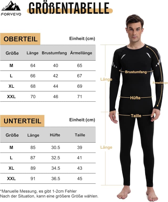 Thumbnail 5 de FORVEVO Thermounterwäsche Herren M‑XL