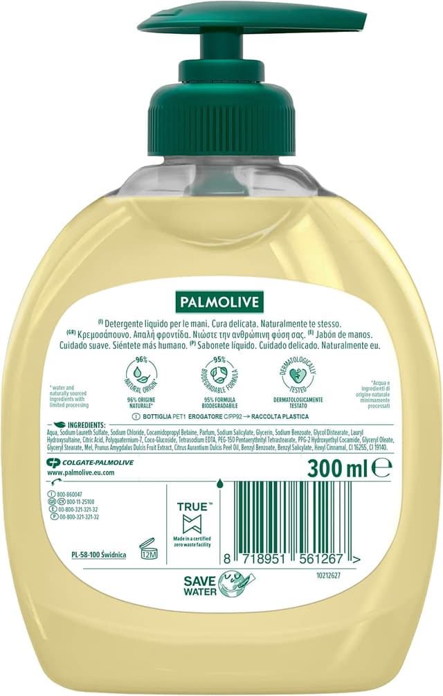 Detalle de Palmolive Naturals Leche y Miel 🧴 Pack 12 x 300 ml