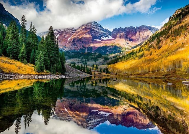 Detalle de Ravensburger Puzzle 1000 pezzi Aspen Colorado, collezione Montagne Meravigliose (70x50 cm) – puzzle per adulti +14 anni