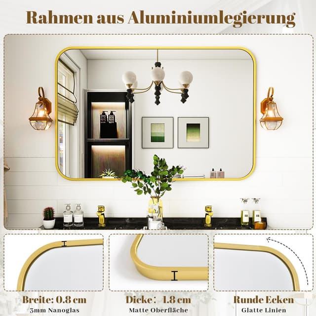 Thumbnail 3 de Koonmi Morden miroir mural doré 61 x 91 cm