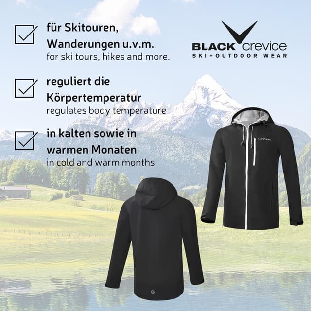 Detalle de Black Crevice Giacca Hardshell Impermeabile Sottile da Uomo