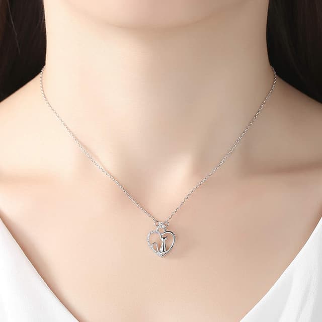 Thumbnail 6 de VIKI LYNN collier argent pendentif chat mignon en argent 925 et zircon