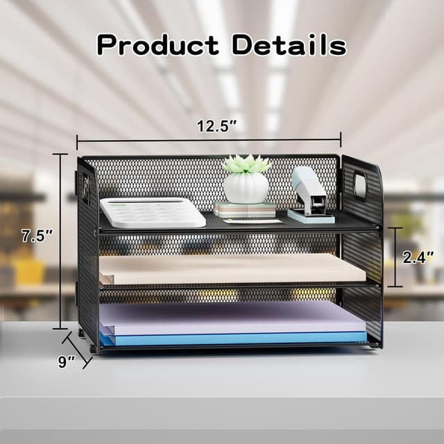 Thumbnail 5 de Restorgan 3 Tier Paper Organiser with Handle
