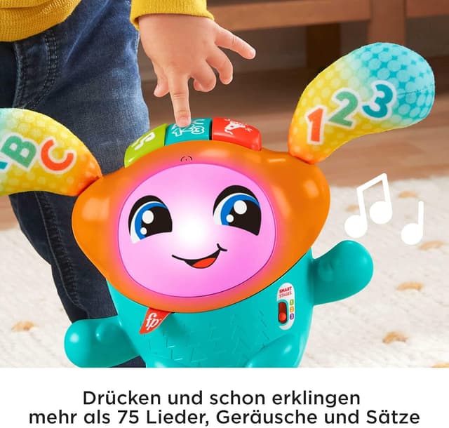 Detalle de Fisher-Price DJ Hüpfi (DE) – interaktives Lernspielzeug zum Tanzen, Bewegen und Hüpfen ab 9 Monaten