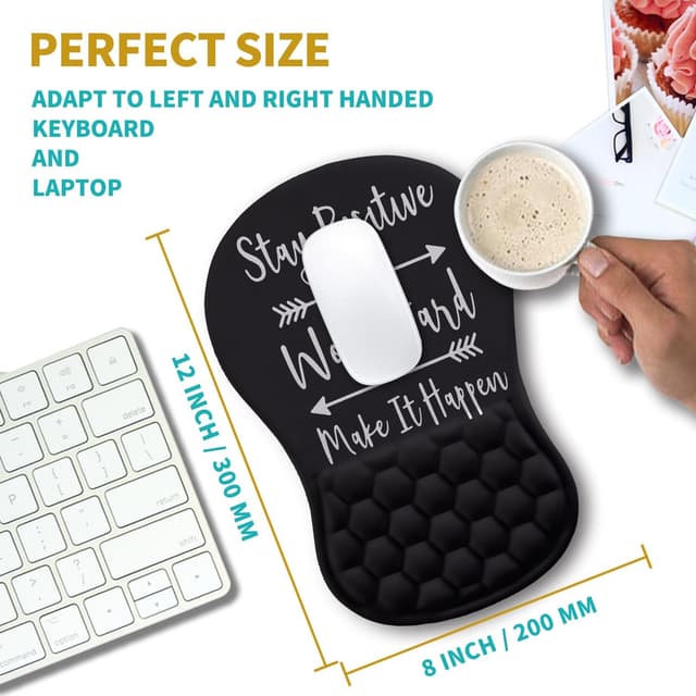 Detalle de Hokafenle Ergonomic Mouse Pad with Wrist Support (Integrated Memory Foam Slope Massage Bulge)