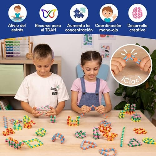 Detalle de BONNYCO Wacky Tracks Pack 40: juguetes sensoriales antiestrés de bolsillo para niños de 3 a 12 años