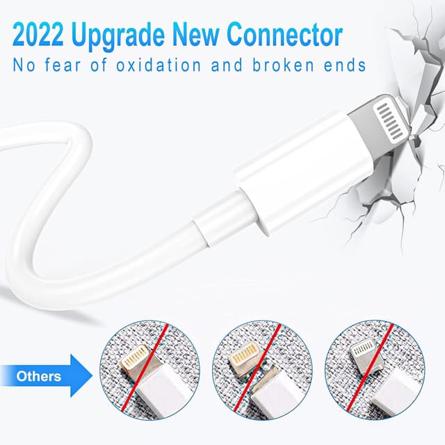 Detalle de 2 Pack USB-C to Lightning Cable (MFi Certified), 10 FT Extra-Long iPhone Charger Cord