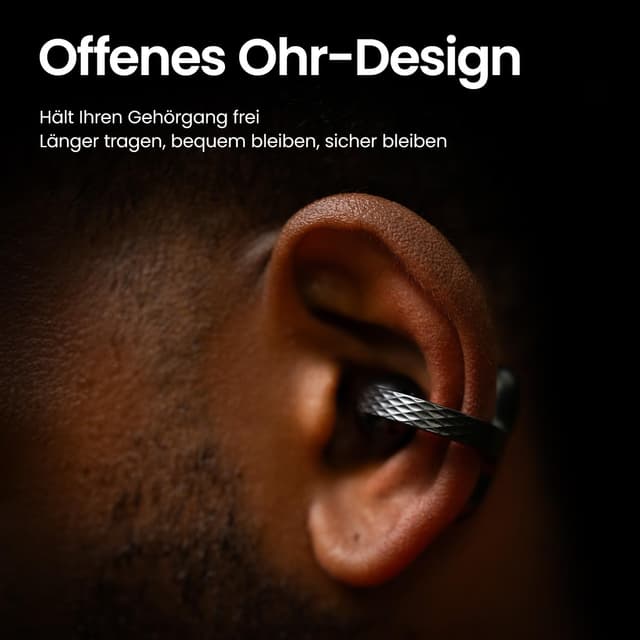 Detalle 2 de Amazfit Up Bluetooth-Kopfhörer (Open-Ear) mit Touch-Steuerung, IPX4, KI-Rauschunterdrückung