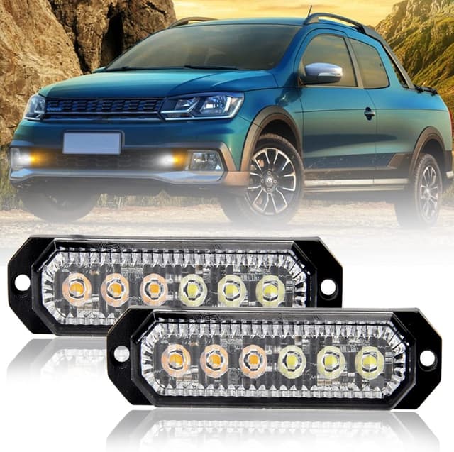 Detalle de Amber & white strobe lights 6 LEDs