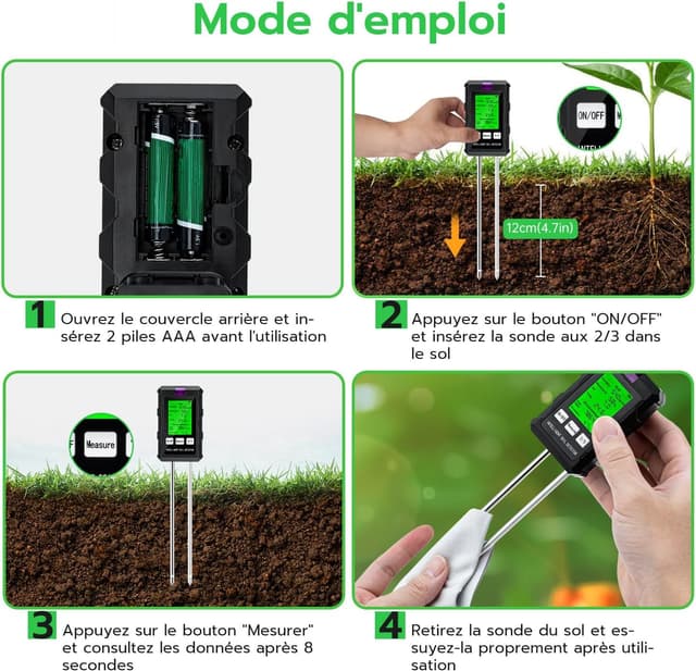 Thumbnail 5 de Wigearss Testeur 6 en 1 pH sol