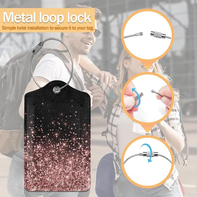 Thumbnail 3 de 2 Pack Luggage Tags for Suitcase Glitter
