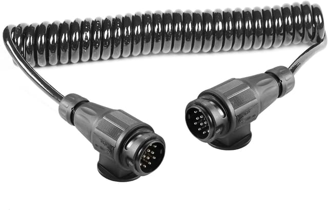 Detalle de ETUKER 7-pin Trailer Extension Cable for Caravans (coiled lead, up to 2.4m)