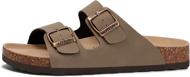Detalle 2 de Litfun Women’s Cork Footbed Sandal with Adjustable Buckle Slip-On Straps