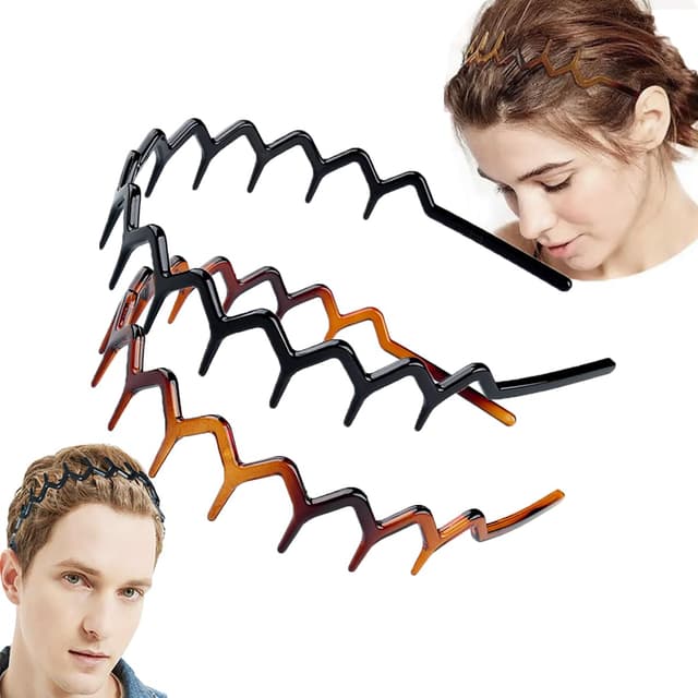 Detalle de Vrose Flosi Fashion Wide Zig Zag Headbands (Plastic Wavy Tooth Comb) for Women and Men
