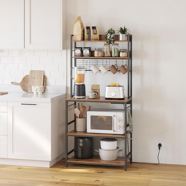 Detalle 2 de VASAGLE Estantería de Cocina con Toma de Corriente ⚡