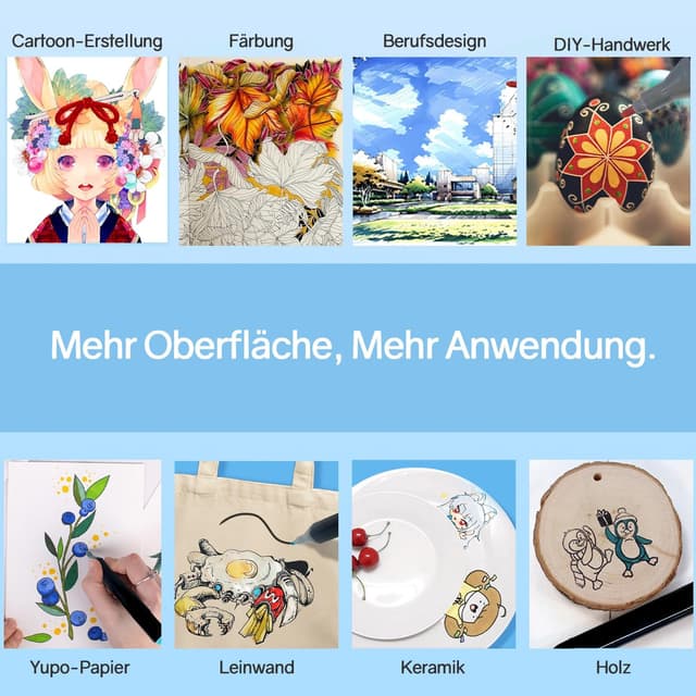 Detalle 2 de Vokiuler 204 Farben Marker, Alkohol Marker Set