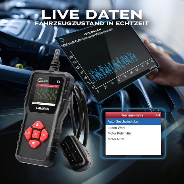 Thumbnail 4 de LAUNCH Creader E1 OBD2 Diagnosegerät 1,77 Zoll