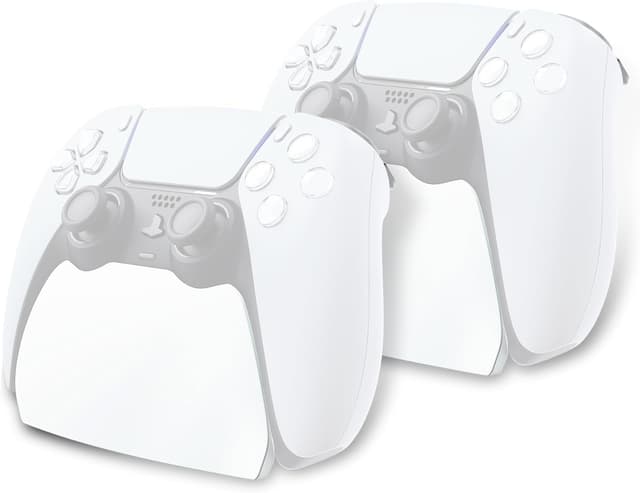 Detalle de Playvital 2 Pack PS5 Controller Display Stands (White) with Rubber Pads