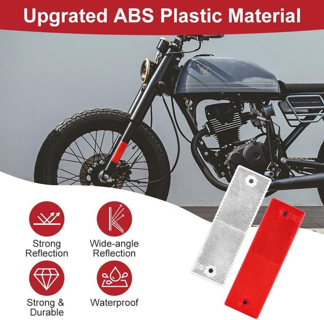 Detalle de AYBUY Confezione da 24 catarifrangenti adesivi rosso e bianco per auto, camion e rimorchi