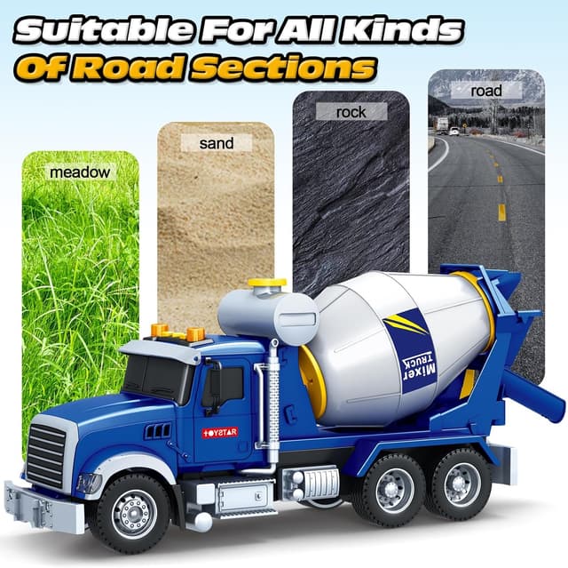 Detalle 1 de SpringFlower Toddler Mixer Truck Toy with Lights & Sounds (Large, Stir Function) for Ages 3–8